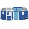 vidaXL Kids'Bunk Bed Frame with Curtains White and Blue 100 x 200 cm
