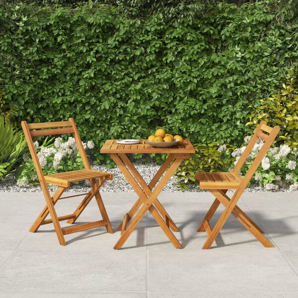 vidaXL 3 Piece Folding Bistro Set Solid Wood Acacia