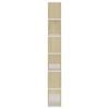 vidaXL Book Cabinet Room Divider White and Sonoma Oak 80x24x186 cm Engineered Wood