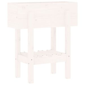vidaXL Garden Planter White 62x30x69 cm Solid Wood Pine
