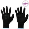 vidaXL Work Gloves 24 pcs Black 9 / L Polyester