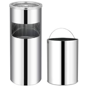 vidaXL Ashtray Dustbin 30 L Stainless Steel