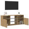 vidaXL TV Cabinet with LED Lights Artisian Oak 120x30x50 cm Engineered Wood