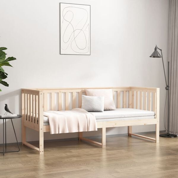 vidaXL Day Bed without Mattress 75x190 cm Small Single Solid Wood Pine