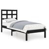vidaXL Bed Frame without Mattress Black 75x190 cm Small Single Solid Wood