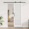 vidaXL Sliding Door ORKDAL White 78 x 232 cm Solid Pine Wood and Glass