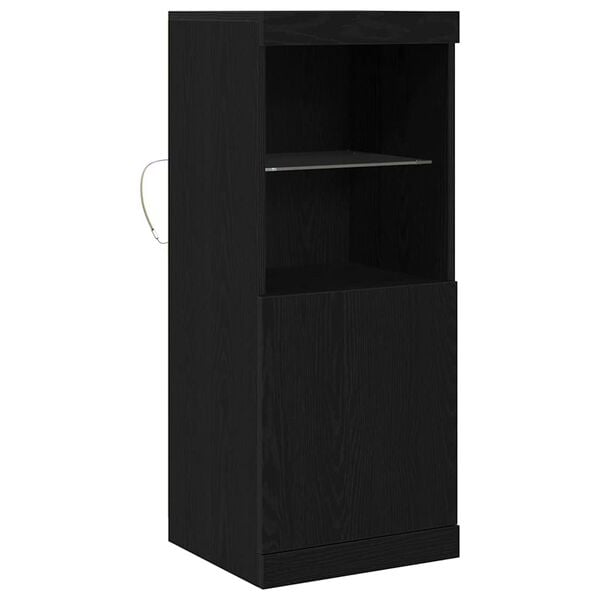 vidaXL LED Sideboard Black Oak 41 x 37 x 100 cm Engineered Wood