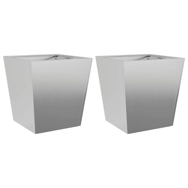 vidaXL Garden Planters 40x40x40 cm 2 pcs Galvanised Steel