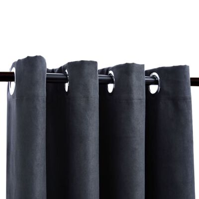 vidaXL Blackout Curtains with Metal Rings 2 pcs Anthracite 140x225 cm
