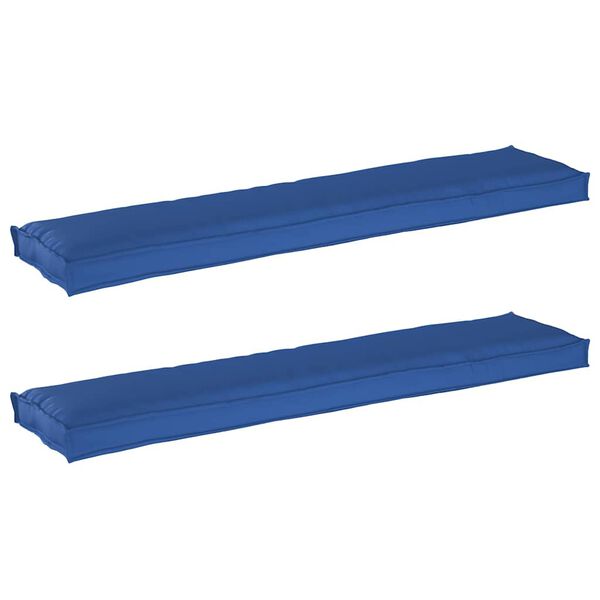 vidaXL Pallet Cushion Set 2 pcs Royal blue 180 x 40 x 8 cm