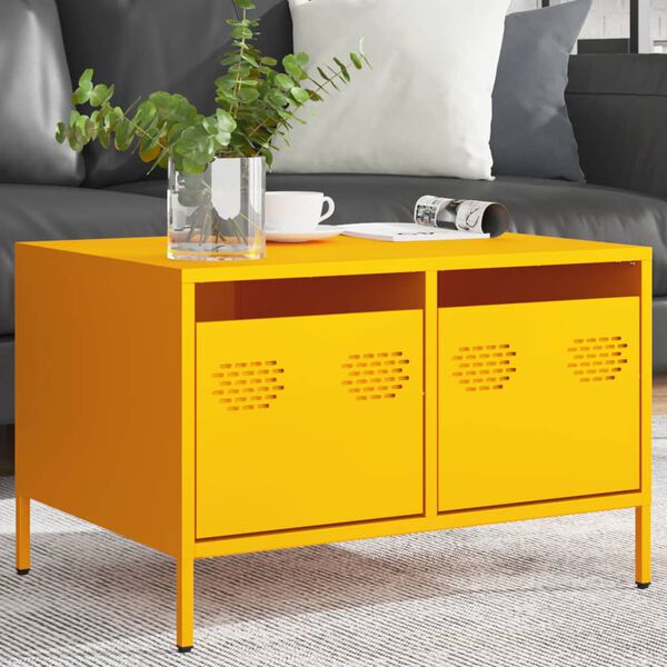 vidaXL TV Cabinet Mustard Yellow 68x50x43.5 cm Cold-rolled Steel