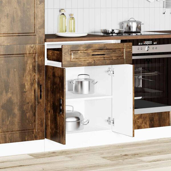 vidaXL Kitchen Base Cabinet Porto Smoked Oak Engineered Wood