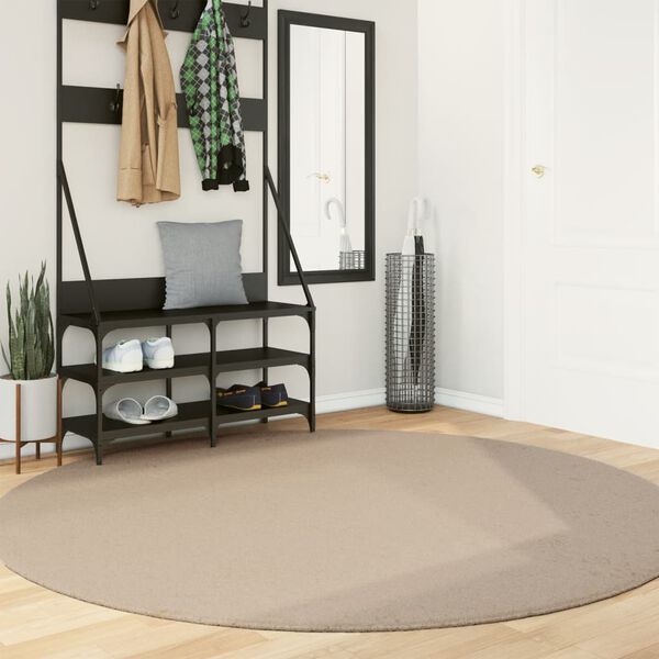 vidaXL Rug HUARTE Short Pile Soft and Washable Sand &Oslash; 200 cm