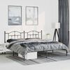 vidaXL Metal Bed Frame without Mattress with Headboard Black 193x203cm