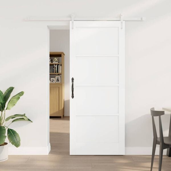 vidaXL Sliding Door ORKDAL White 83 x 202 cm Solid Pine Wood