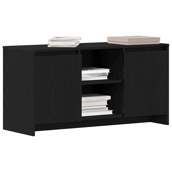 vidaXL TV Cabinet Black Oak 102 x 37.5 x 52.5 cm Engineered Wood
