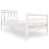 vidaXL Bed Frame without Mattress White Solid Wood 90x200 cm