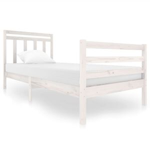vidaXL Bed Frame without Mattress White Solid Wood 90x200 cm