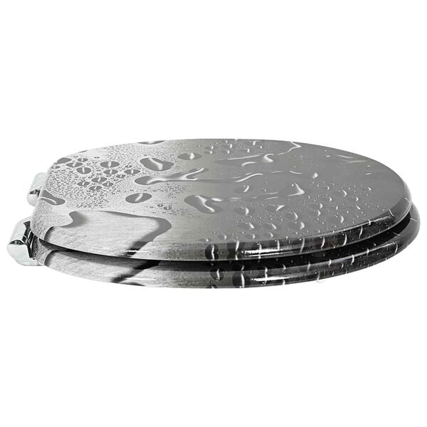 vidaXL Toilet Seat 2 pcs Grey 44 x 38 cm MDF board