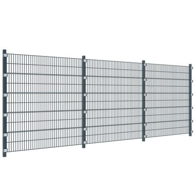vidaXL Fence Panels 5 pcs Iron 6x2 m 30m(Total Length) Anthracite Grey
