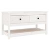 vidaXL Coffee Table White 102x49x55 cm Solid Wood Pine
