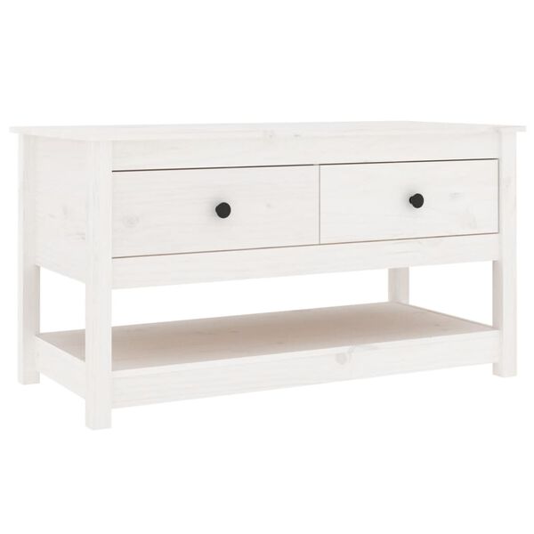 vidaXL Coffee Table White 102x49x55 cm Solid Wood Pine