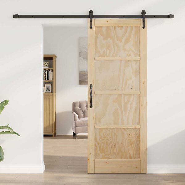 vidaXL Sliding Door ORKDAL Brown 78 x 202 cm Solid Pine Wood