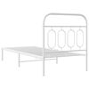 vidaXL Metal Bed Frame without Mattress with Headboard White 90x190cm
