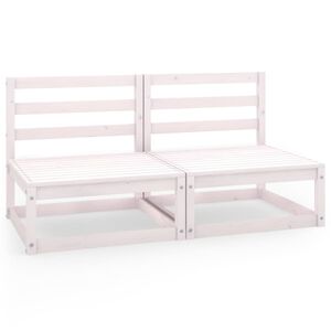 vidaXL Garden 2-Seater Sofa White Solid Pinewood
