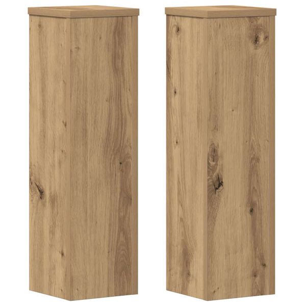vidaXL Plant Stand 2pcs Artisan Oak 17x17x60 cm Engineered Wood