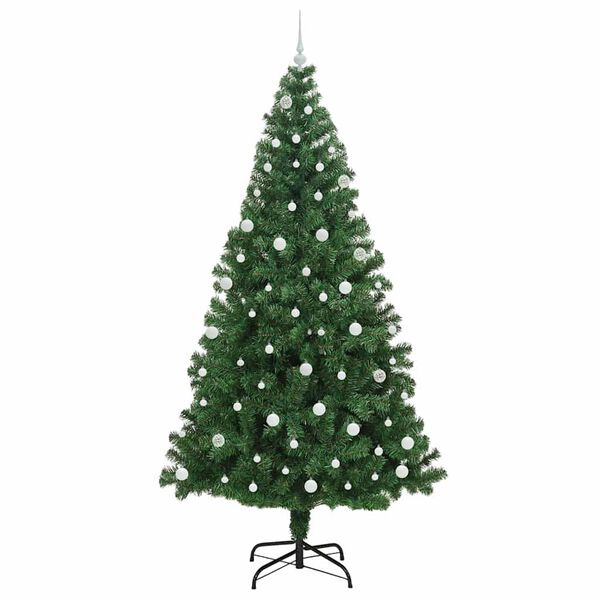 vidaXL Artificial Christmas Tree with 300 LEDs with Stand Green 240 cm