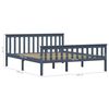 vidaXL Bed Frame without Mattress Grey Solid Pinewood 160x200 cm