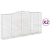 vidaXL Arched Gabion Baskets 2 pcs 400x50x200/220 cm Galvanised Iron