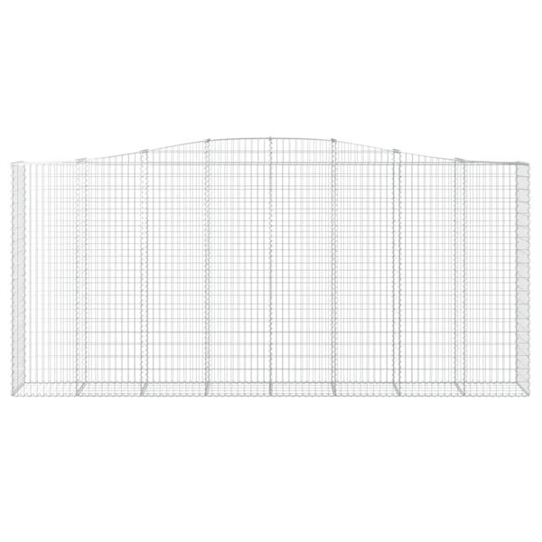vidaXL Arched Gabion Baskets 4 pcs 400x50x180/200 cm Galvanised Iron