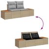 vidaXL Garden Sofa Beige 184 x 62 x 85cm Poly Rattan