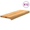vidaXL Stair Treads 12 pcs Light Brown 70x25x2 cm Solid Wood Oak