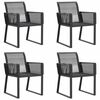 vidaXL Garden Chairs 4 pcs Black Poly Rattan