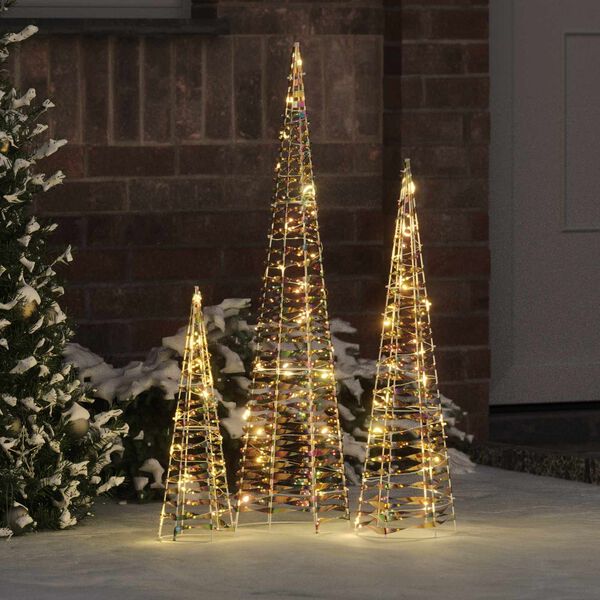 vidaXL Christmas Tree 3 pcs Warm white 20 x 20 x 80 cm PET