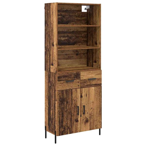 vidaXL Highboard Old Wood 69.5 x 32.5 x 180 cm Engineered Wood