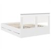 vidaXL Bed Frame with Drawer White 160 x 200 cm Engineer Wood