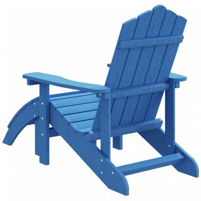 vidaXL Garden Adirondack Chair with Footstool HDPE Aqua Blue