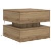 vidaXL Coffee Table with LED Lights Artisian Oak 50x50x40 cm