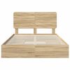 vidaXL Storage Bed with Drawer Sonoma Oak 140 x 190 cm Engineered Wood