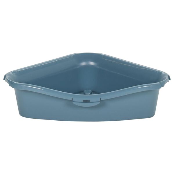 vidaXL Cat Litter Tray with Cover White and Blue 56x40x40cm PP