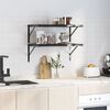 vidaXL Wall Shelves 2 pcs 75x40x3 cm Black Stainless Steel