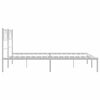 vidaXL Metal Bed Frame without Mattress with Headboard White 140x190cm
