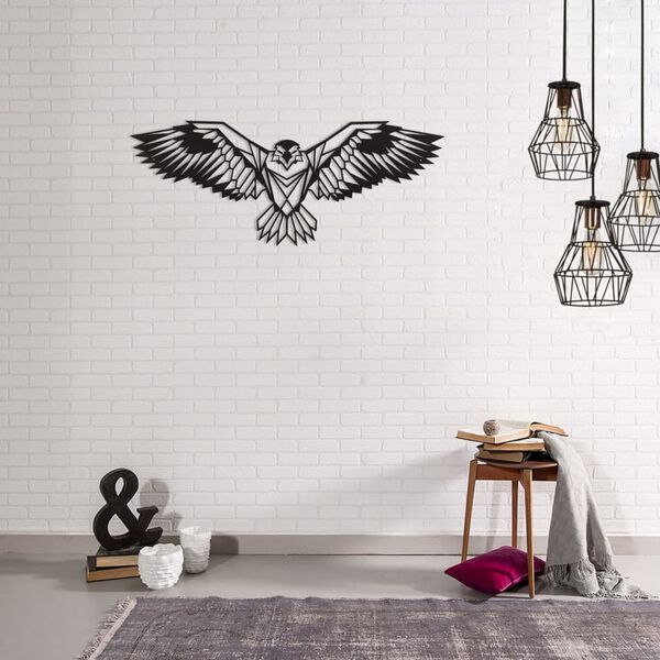 Homemania Wall Decoration Eagle 100x44 cm Steel Black