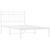 vidaXL Metal Bed Frame without Mattress with Headboard White 100x200cm