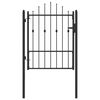 vidaXL Fence Gate ASTEN 100 x 125 cm Metal Black Lockable