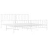 vidaXL Metal Bed Frame without Mattress with Footboard White 200x200cm